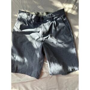 Adidas Blue Windowpane Grid Preppy Performance Shorts